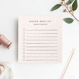 Bloc De Notas Rosa   Impresión de leopardo pastel personalizada