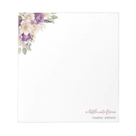 Bloc De Notas Rosa Marfil y Púrpura Elegante Personalizada