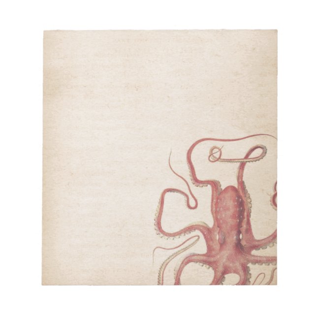 Bloc De Notas Rosa marino silencioso naturaleza del pulpo de vap (Frente)