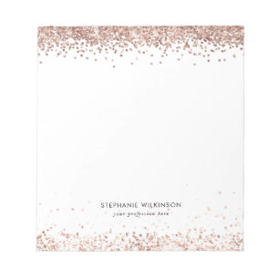 Bloc De Notas Rosa moderno Purpurina Gold