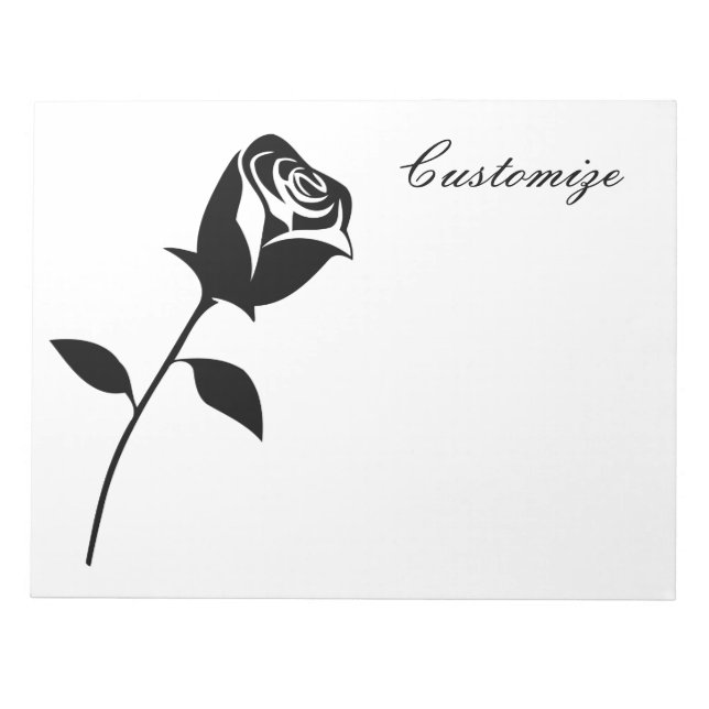 Bloc De Notas Rosa negro Valentine Flor Thunder_Cove (Frente)
