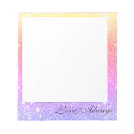 Bloc De Notas Rosa Pastel Lila Dorado Brillo Destello