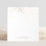 Bloc De Notas Rosa Purpurina de oro Sparkly Elegante guión glamo<br><div class="desc">Crea tu propio bloc de notas de diamante negro y oro rosa personalizado con tu personalizado moderno nombre de escritura manuscrita.</div>