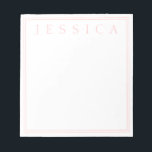 Bloc De Notas Rosa Rosa claro | Su nombre<br><div class="desc">Rosa rosa claro con tu nombre.</div>