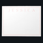 Bloc De Notas Rosa Rosa claro | Su nombre<br><div class="desc">Rosa rosa claro con tu nombre.</div>