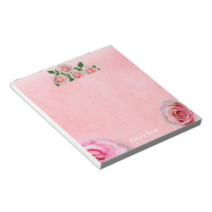 Bloc De Notas Rosa rosa de Bonito floral feliz Día de San Valent