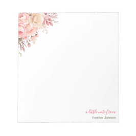 Bloc De Notas Rosa Rosa Elegante y Marfil Personalizada