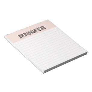 Bloc De Notas Rosa Rubor retro con líneas personalizadas