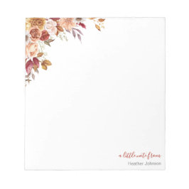 Bloc De Notas Rosa rústico y boda de caída del crisantemo