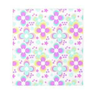 Bloc De Notas Rosa, turquesa, floral
