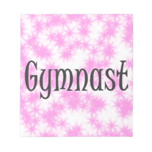 Bloc De Notas Rosa y blanco de gimnasta