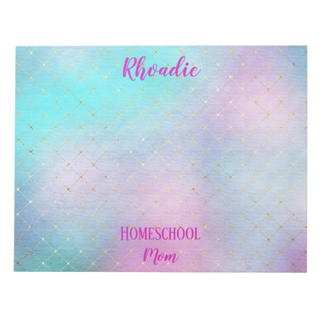 Bloc De Notas Rosa y Ombre Azul singulares de bonito (Frente)