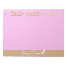 Bloc De Notas Rosa y oro Minimalista personalizado