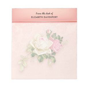 Bloc de notas rosa y rosa blanco