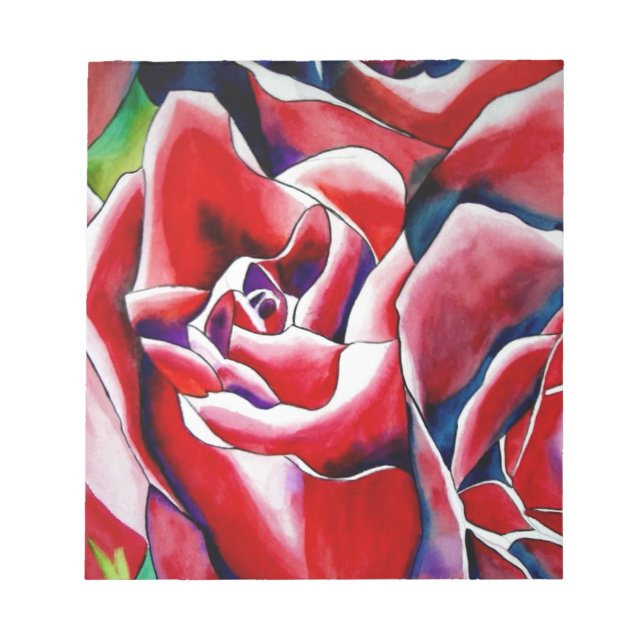 Bloc De Notas Rosas de arte originales de acuarela rosa (Frente)