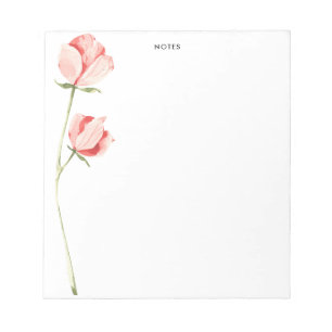 Bloc De Notas Rosas de color rosa con acuarela personalizadas