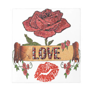 Bloc De Notas ROSAS de la RAB Rockabilly, amor y labios