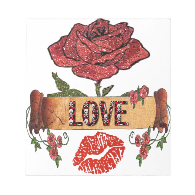 Bloc De Notas ROSAS de la RAB Rockabilly, amor y labios (Frente)