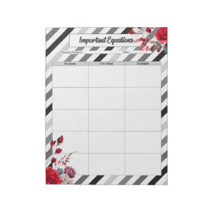 Bloc De Notas Rosas en Stripes_ Ecuaciones Importantes