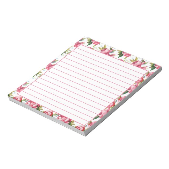 Bloc De Notas Rosas rosadas (Lado Izquierdo)