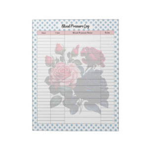 Bloc De Notas Rosas rosados y azules Registro de presión arteria