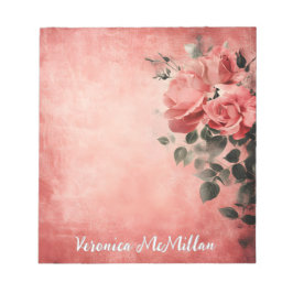 Bloc De Notas Rosas rosas rosas en el fondo rosado