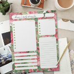 Bloc De Notas Rosas Vintage Daily Planner Notes and To Do List<br><div class="desc">Vintage Retro Red Roses Daily Planner Notes and To Do List</div>