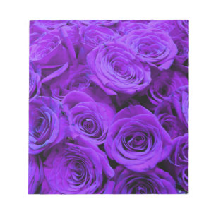 Bloc De Notas rosas violeta romántico violeta, ramo de rosa boni