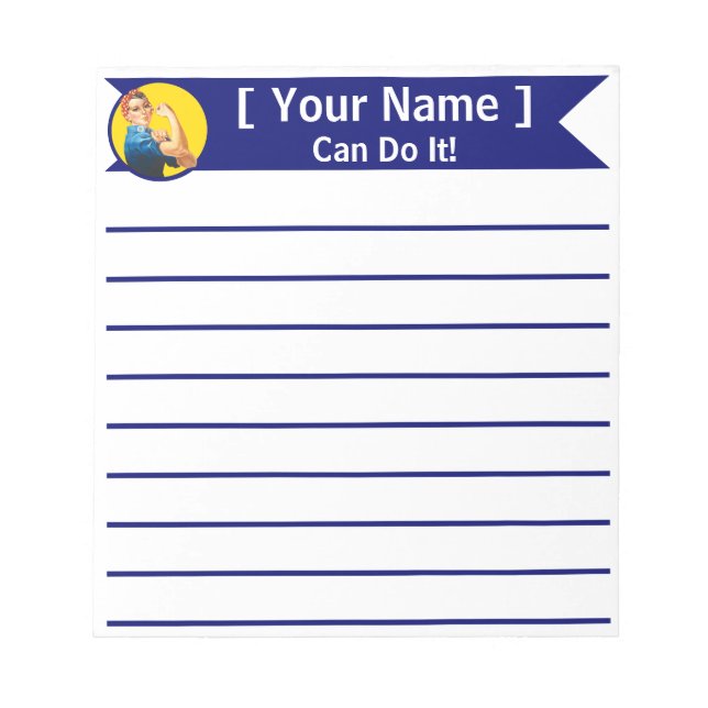 Bloc De Notas Rosie, la Personalizado del Riveter Notepad person (Frente)