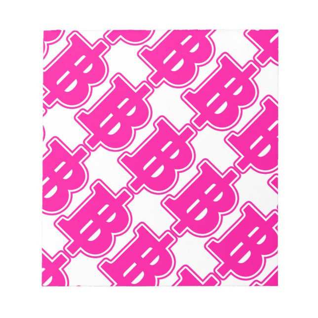 Bloc De Notas Rótulo PINK BAHT ฿ dinero tailandés ฿ (Frente)