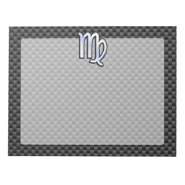 Bloc De Notas Rótulo Virgo Zodiac al estilo de la fibra de carbo (Frente)