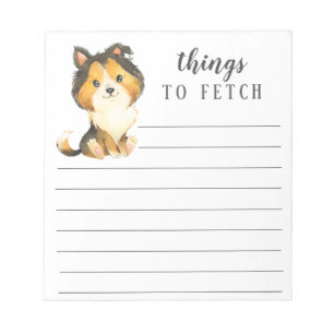 Bloc De Notas Rough Collie Things to Fetch