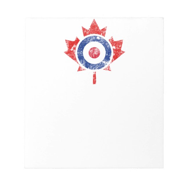 Bloc De Notas Roundel Canada Curling Hockey Target Grunge Ice (Frente)