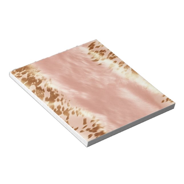 Bloc De Notas Rubor Pink Cow Animal Print (Lado Derecho)