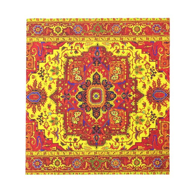 Bloc De Notas RUG PERSA - Rojo y Amarillo (Frente)