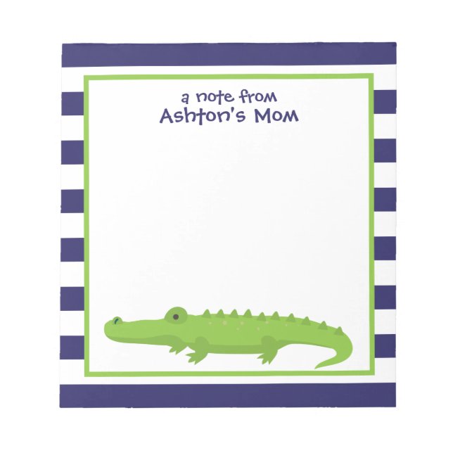Bloc De Notas Rugby Stripes Alligator Notepad personalizado (Frente)