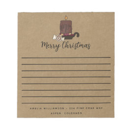 Bloc De Notas Rustic Merry Christmas Grubby Candle Notepad