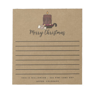 Bloc De Notas Rustic Merry Christmas Grubby Candle Notepad