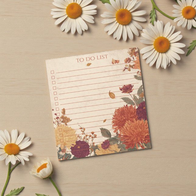 Bloc De Notas Rustic Orange Marigold To Do List Nature Botanical (Rustic Orange Marigold To Do List Nature Botanical Notepad)
