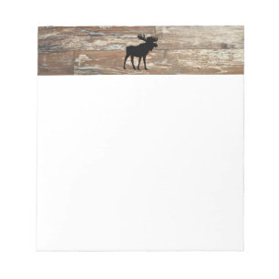 Bloc De Notas Rústica de la pintura de madera de Moose