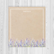 Bloc de notas Rústico Morado de Acuarela Lupins
