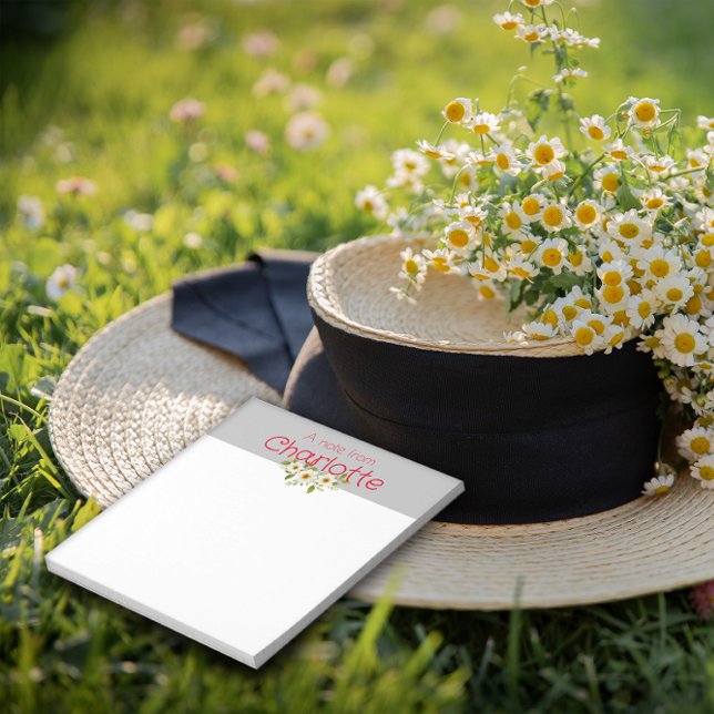 Bloc De Notas Rústico País Floral margarita acuarela gris (Subido por el creador)