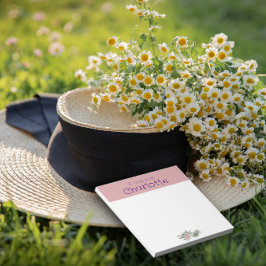 Bloc De Notas Rústico País Floral margarita acuarela rosa