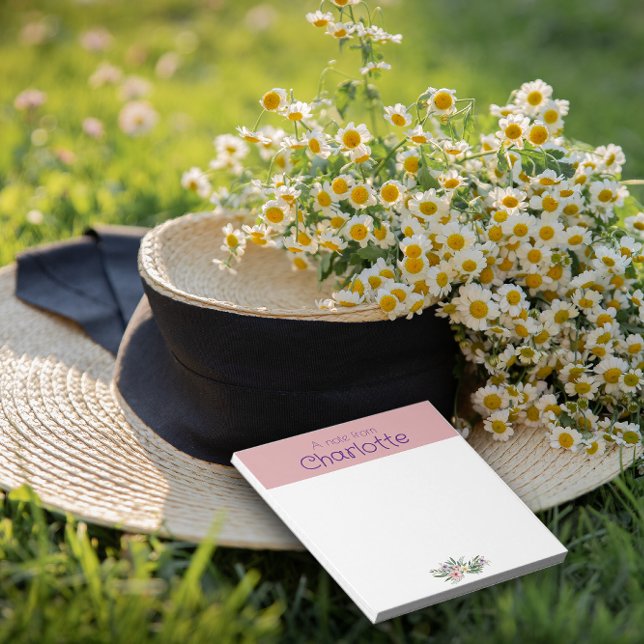 Bloc De Notas Rústico País Floral margarita acuarela rosa (Subido por el creador)