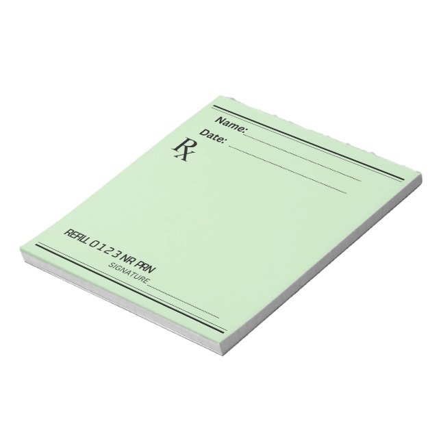 Bloc De Notas Rx Prescription Pad – Write Your Own Notes (Lado Izquierdo)