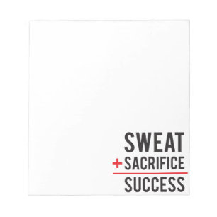 Bloc De Notas Sacrificio Sweat Plus es igual a éxito - Inspiraci