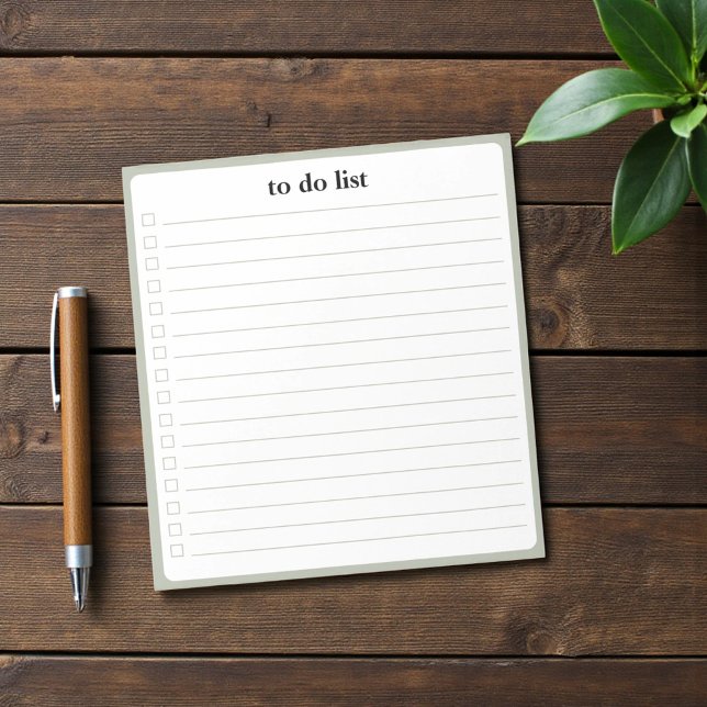Bloc De Notas Sage Green To Do List Minimalist Teacher (Sage Green To Do List Minimalist Teacher Notepad)