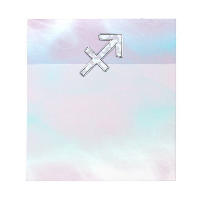 Bloc De Notas Sagittarius Zodiac Sign on Mother of Pearl Style (Frente)