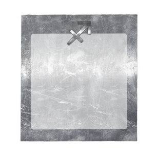 Bloc De Notas Sagittarius Zodiac Silver Aspecto de acero perturb