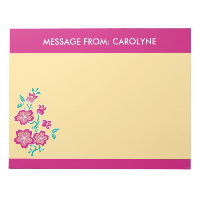 Bloc De Notas Sakura Floral Batik Notepad (Frente)